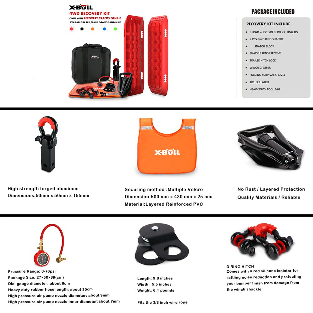 Winch Recovery Kit Recovery tracks /Snatch Strap Off Road 4WD