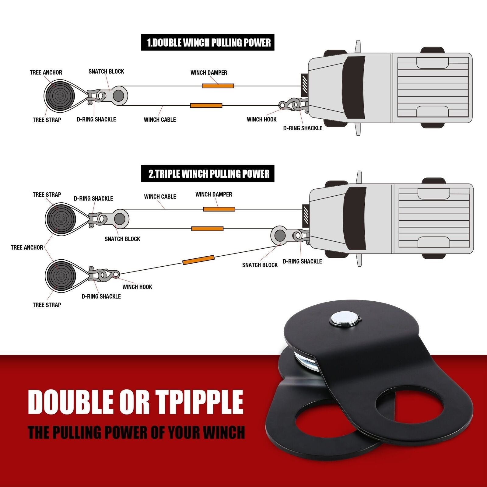 Winch Recovery Kit Recovery tracks /Snatch Strap Off Road 4WD