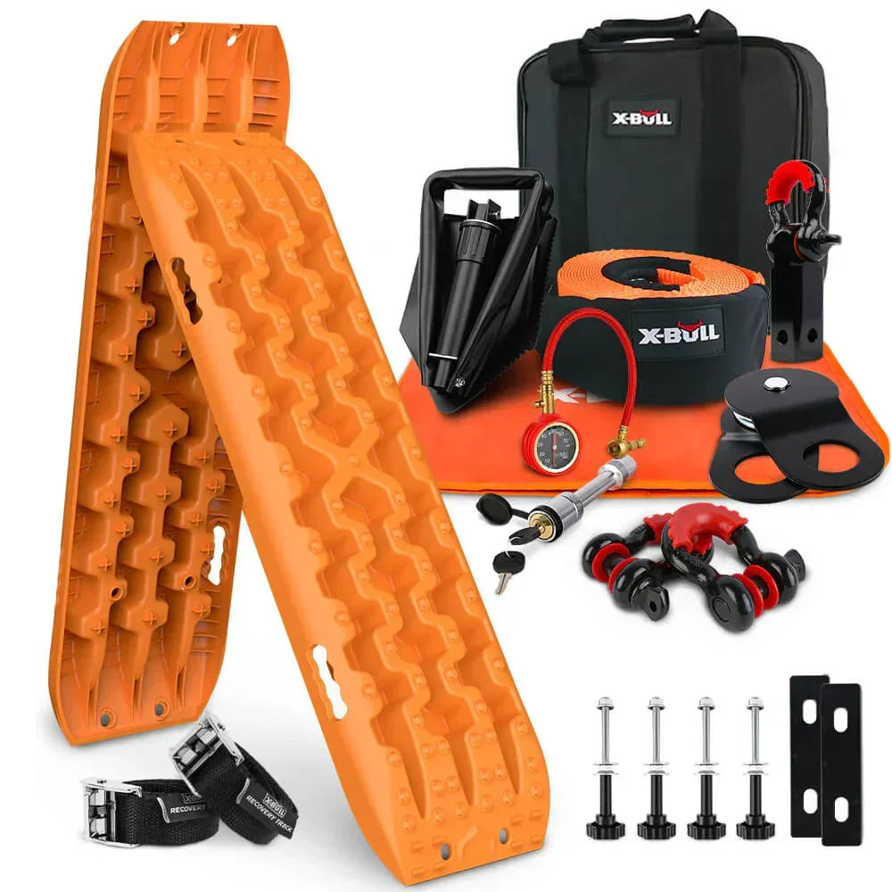 Winch Recovery Kit with 2PCS Recovery Tracks Boards Gen 3.0 /Mounting Pins/ Snatch Strap Off Road 4WD