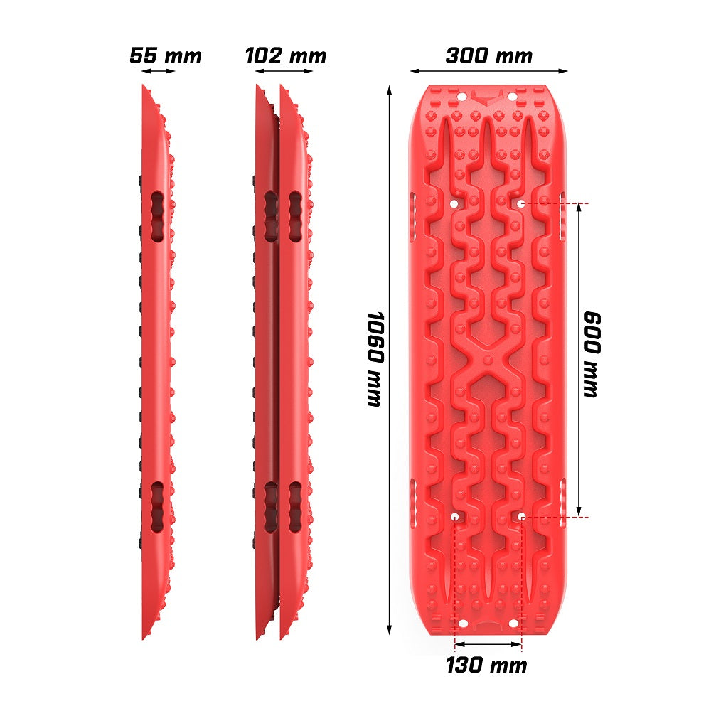 Recovery tracks Sand tracks 2pcs 10T Sand / Snow / Mud 4WD Gen 3.0 - Red
