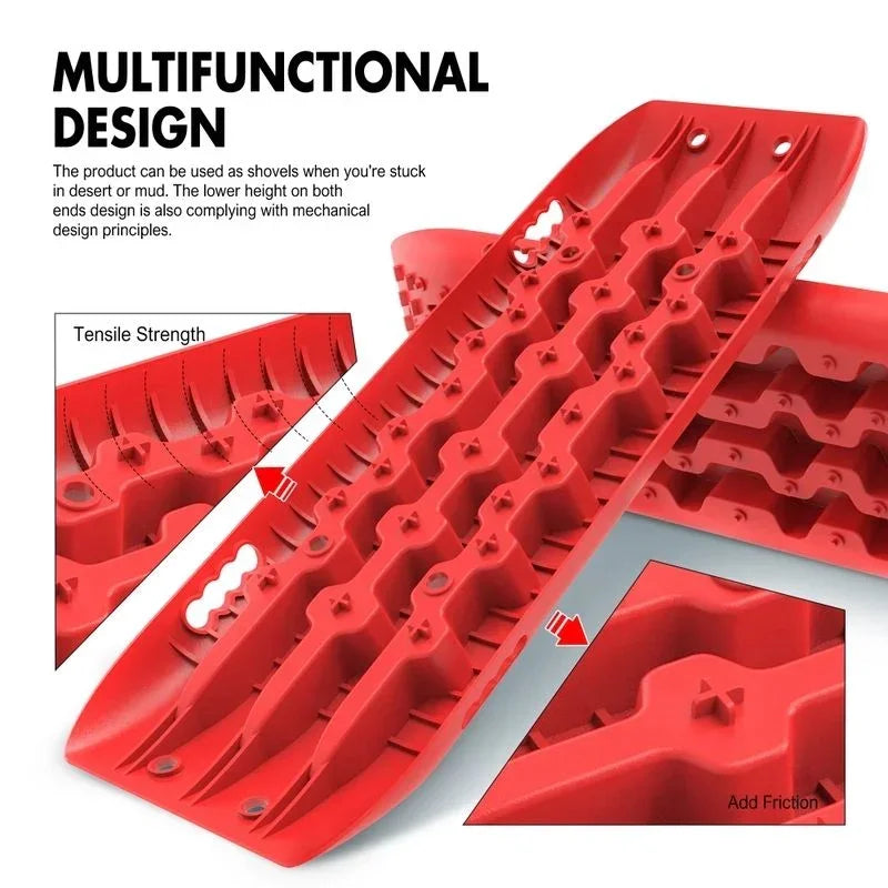 Recovery tracks 10T Sand Mud Snow 2 pairs Offroad 4WD 4x4 2pc 91cm Gen 2.0 - red