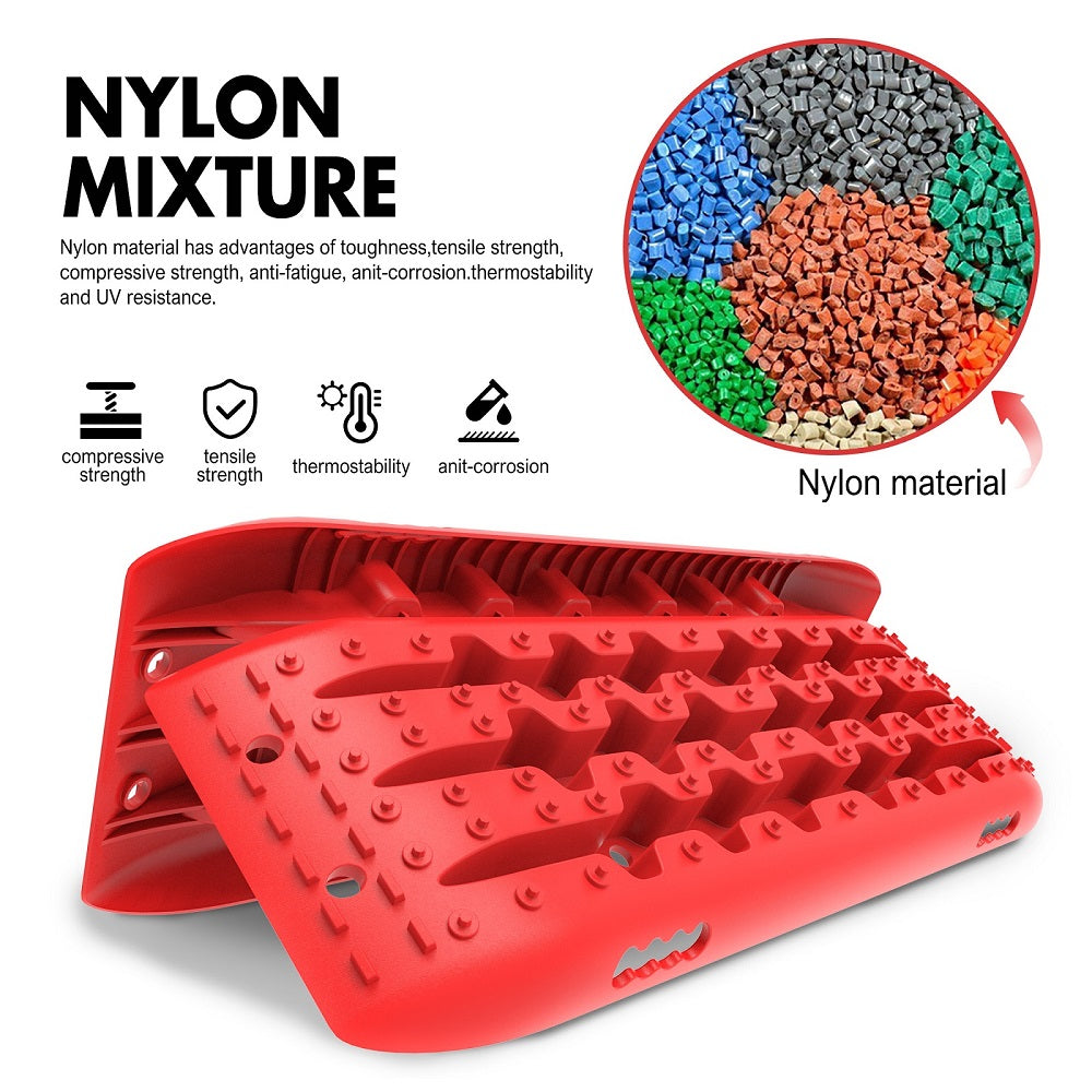 Recovery tracks 10T Sand Mud Snow 2 pairs Offroad 4WD 4x4 2pc 91cm Gen 2.0 - red