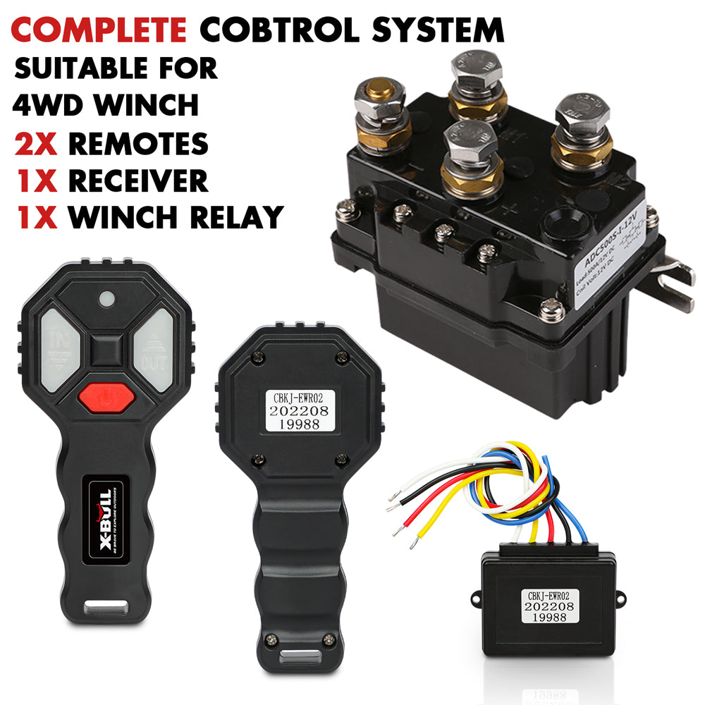 X-BULL Winch Solenoid Relay Wiring Controller 500A 12V and 150ft Wireless Remote