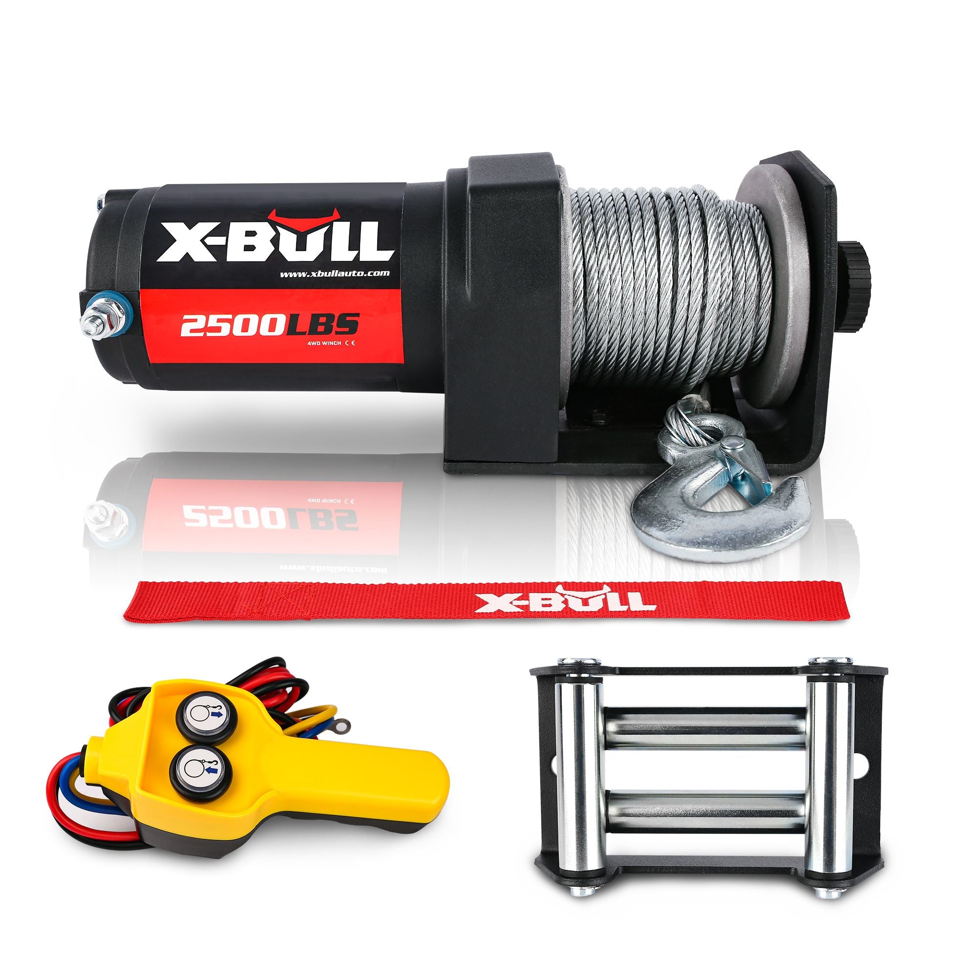 X-BULL2500LBS Electric Winch ATV UTV Boat Tow Winch ATV Winch Kit Steel cable 12V
