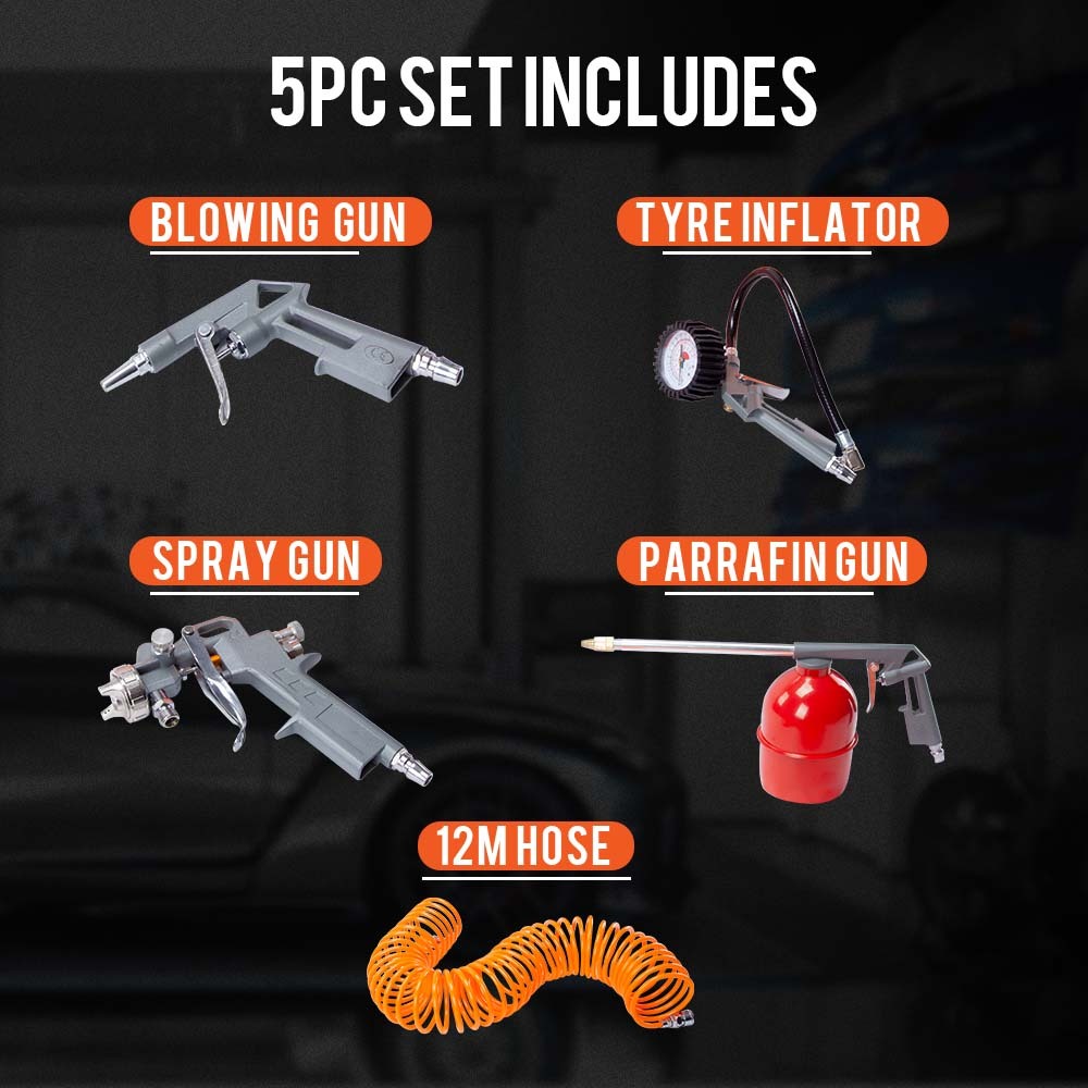 Portable Electric Air Compressor, 50L 3HP Direct Drive, Includes 5pc Air Tool Kit