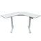 FORTIA 98W x 98W x 48D Dual-Motor 80kg Load Adjustable Electric Sit to Stand Up Corner Desk - White/White Frame