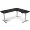 Corner Standing Desk, 160x140cm, 72-118cm Sit to Stand Up Electric Height Adjustable, Black Desktop/Silver Frame
