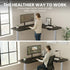 FORTIA Corner Standing Desk, 160x140cm, 72-118cm Sit to Stand Up Electric Height Adjustable, Black Desktop/Silver Frame