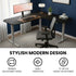 FORTIA Corner Standing Desk, 160x140cm, 72-118cm Sit to Stand Up Electric Height Adjustable, Black Desktop/Silver Frame