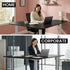 FORTIA Corner Standing Desk, 160x140cm, 72-118cm Sit to Stand Up Electric Height Adjustable, Black Desktop/Silver Frame