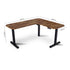 Corner Standing Desk, 160x140cm, 72-118cm Sit to Stand Up Electric Height Adjustable, Walnut Style Desktop/Black Frame