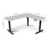 Corner Standing Desk, 160x140cm, 72-118cm Sit to Stand Up Electric Height Adjustable, White Desktop/Black Frame