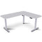 Corner Standing Desk, 160x140cm, 72-118cm Sit to Stand Up Electric Height Adjustable, White Desktop/Silver Frame