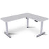 Corner Standing Desk, 160x140cm, 72-118cm Sit to Stand Up Electric Height Adjustable, White Desktop/Silver Frame