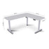 Corner Standing Desk, 160x140cm, 72-118cm Sit to Stand Up Electric Height Adjustable, White Desktop/Silver Frame