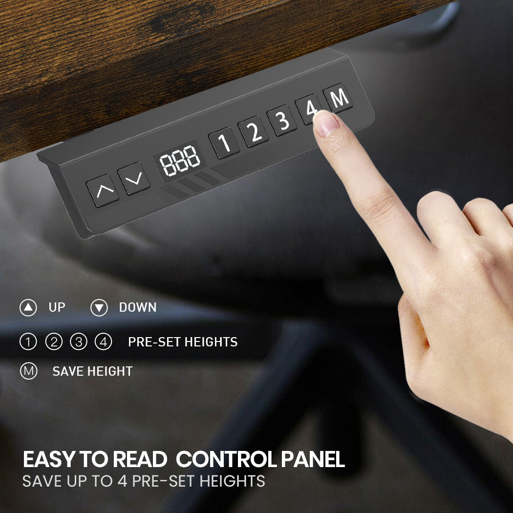 173W x 173W x 75D 3-Motor 120kg Load Adjustable Electric Sit to Stand Up Corner Desk - Walnut/Black Frame