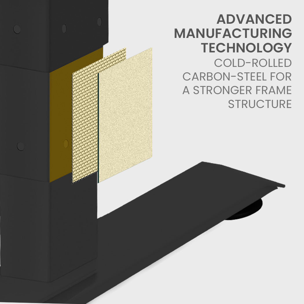 173W x 173W x 75D 3-Motor 120kg Load Adjustable Electric Sit to Stand Up Corner Desk - White/Black Frame
