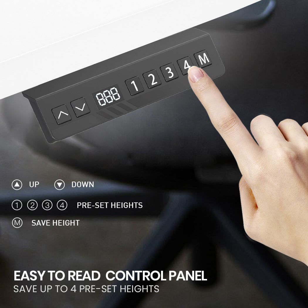 173W x 173W x 75D 3-Motor 120kg Load Adjustable Electric Sit to Stand Up Corner Desk - White/Black Frame