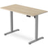 Sit To Stand Standing Desk, 120x60cm, 72-118cm Electric Height Adjustable, Light Oak Style Desktop Silver Frame