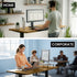 Sit To Stand Standing Desk, 120x60cm, 72-118cm Electric Height Adjustable, Walnut Style Desktop Black Frame