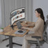 Sit to Stand Standing Desk, 160x60cm, 72-118cm Electric Height Adjustable, Walnut Style Desktop/Black Frame