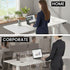 Sit to Stand Standing Desk, 160x60cm, 72-118cm Electric Height Adjustable, White Desktop/Silver Frame