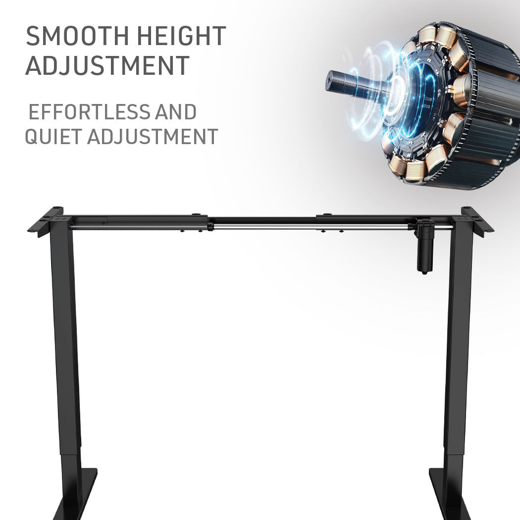 Sit To Stand Up Standing Desk, 120x60cm, 72-118cm Electric Height Adjustable, 70kg Rated, Walnut Style/Black Frame