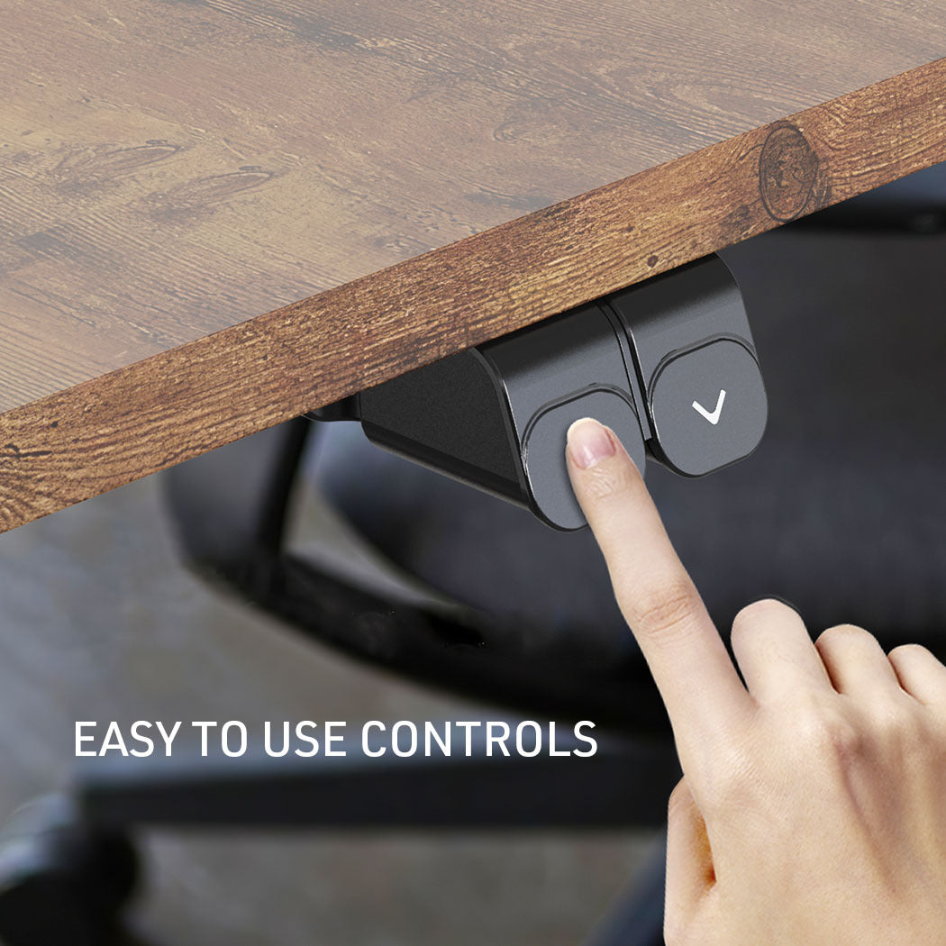 Sit To Stand Up Standing Desk, 120x60cm, 72-118cm Electric Height Adjustable, 70kg Rated, Walnut Style/Black Frame