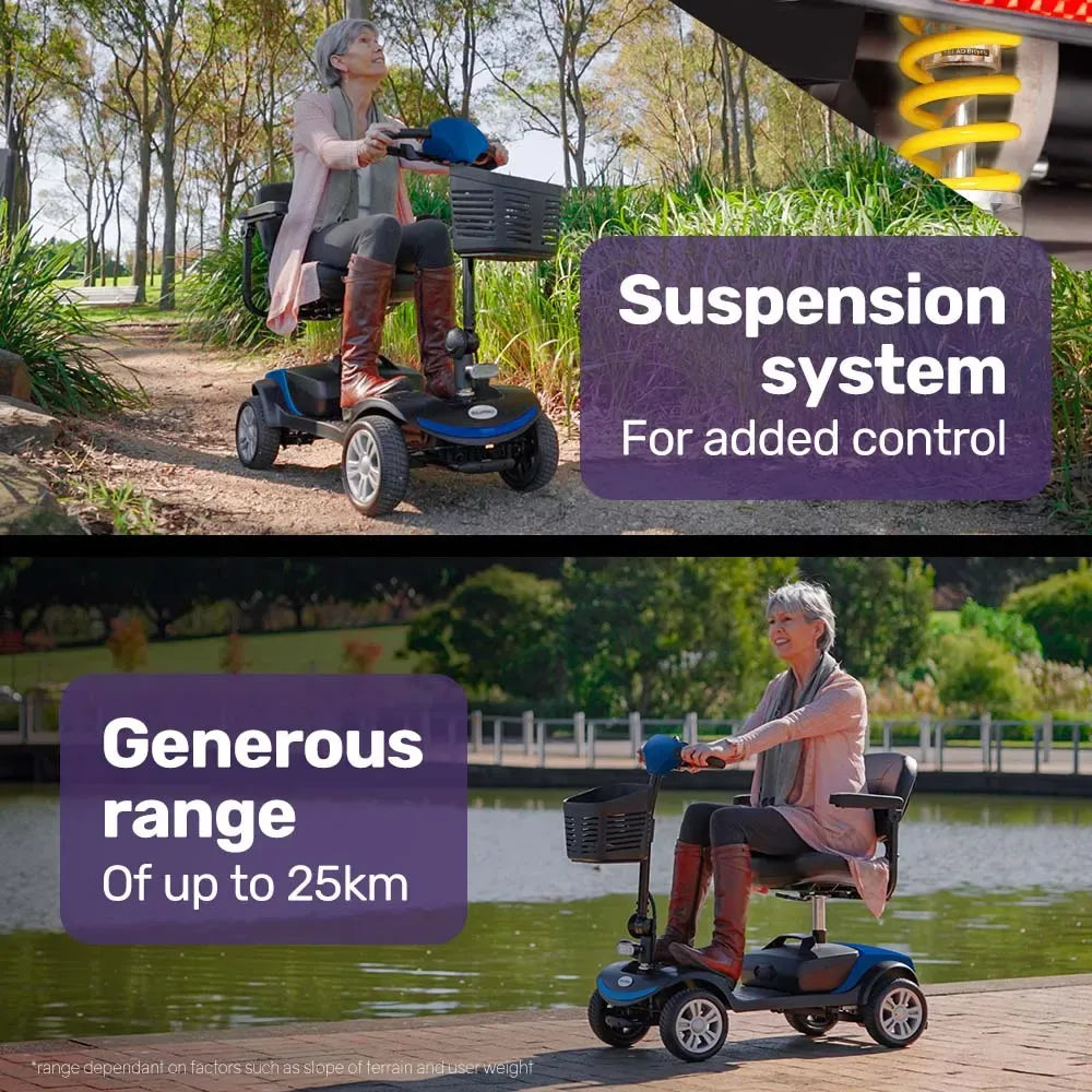 EQUIPMED Mobility Scooter Electric Motorised 4 Wheel Power Portable Folding