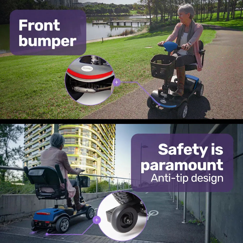EQUIPMED Mobility Scooter Electric Motorised 4 Wheel Power Portable Folding
