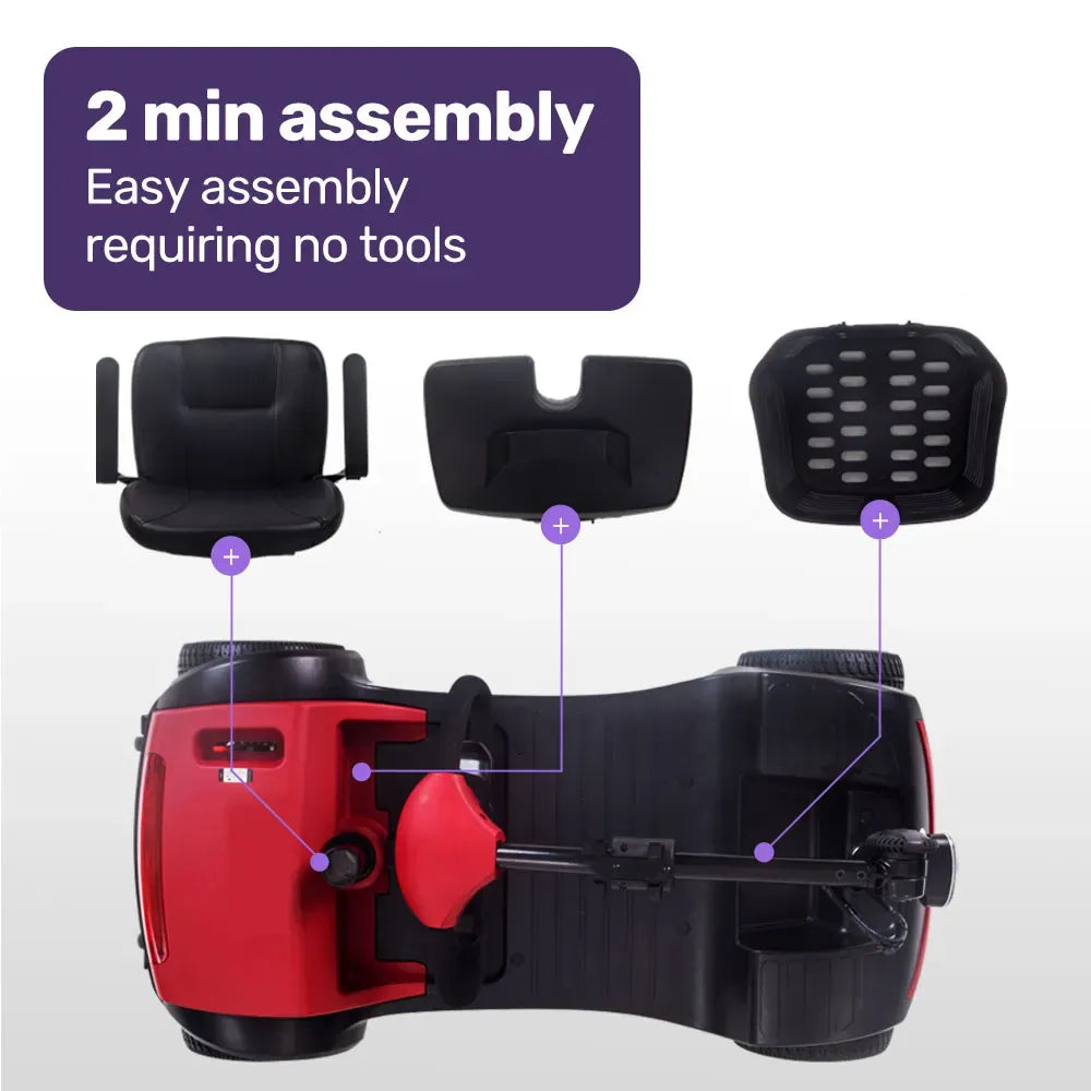 EQUIPMED Mobility Scooter Electric Motorised Power Portable 4 Wheel Folding