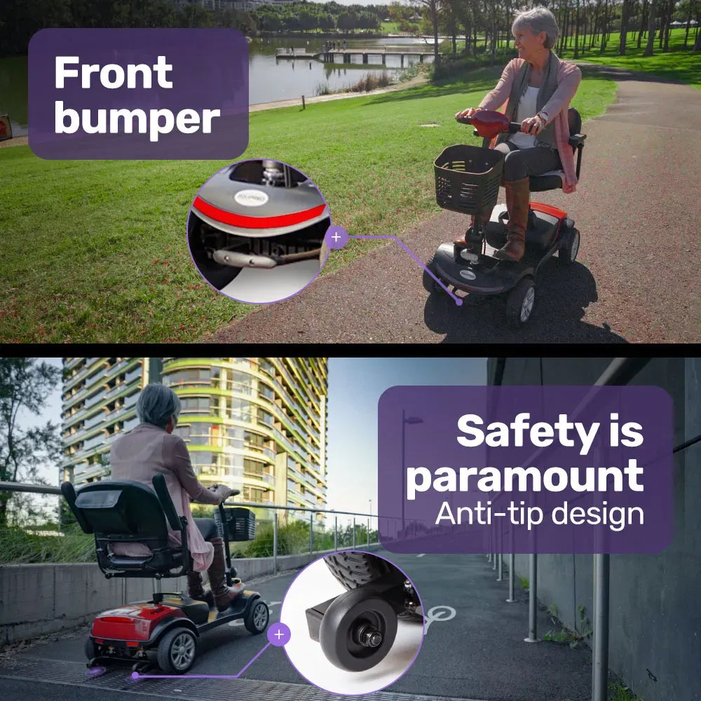 EQUIPMED Mobility Scooter Electric Motorised Power Portable 4 Wheel Folding
