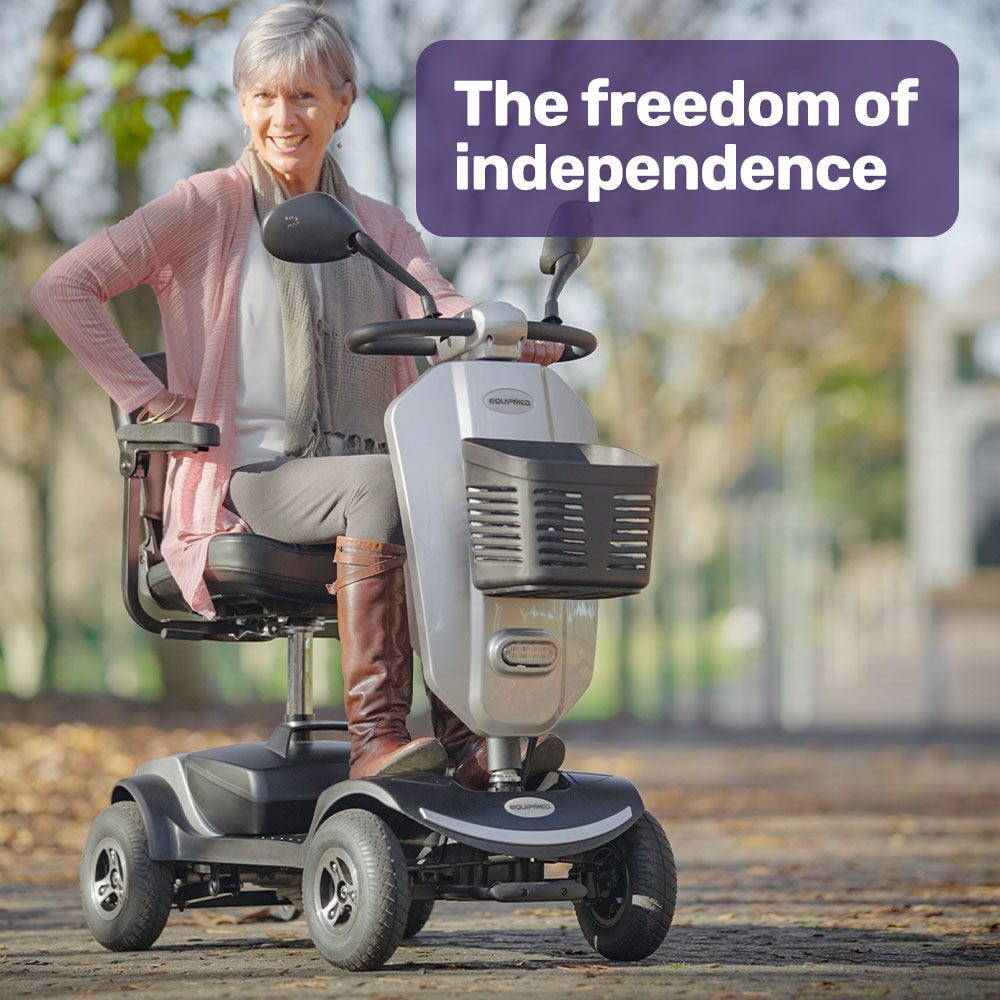 EQUIPMED Mobility Scooter Electric Motorized Ride On E-Scooter for Elderly Older Adult Handicap Aid