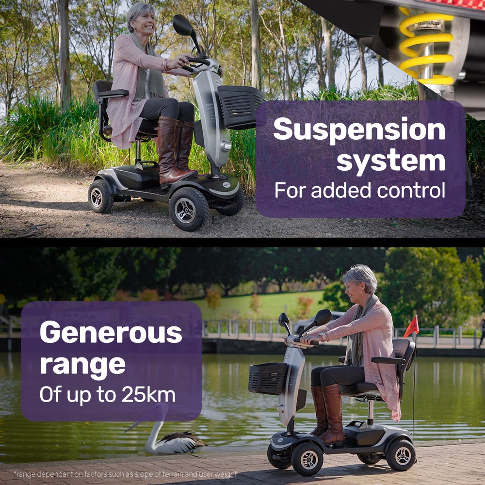 EQUIPMED Mobility Scooter Electric Motorized Ride On E-Scooter for Elderly Older Adult Handicap Aid