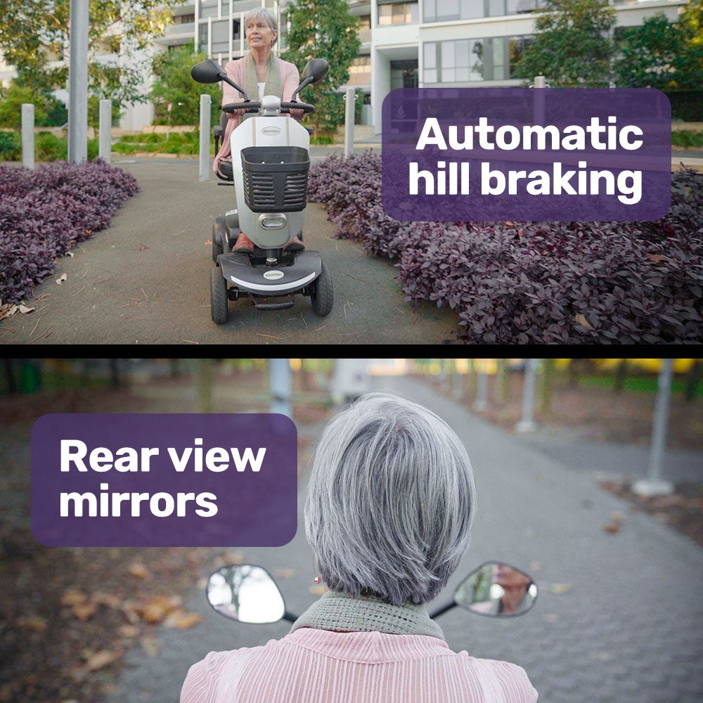 EQUIPMED Mobility Scooter Electric Motorized Ride On E-Scooter for Elderly Older Adult Handicap Aid
