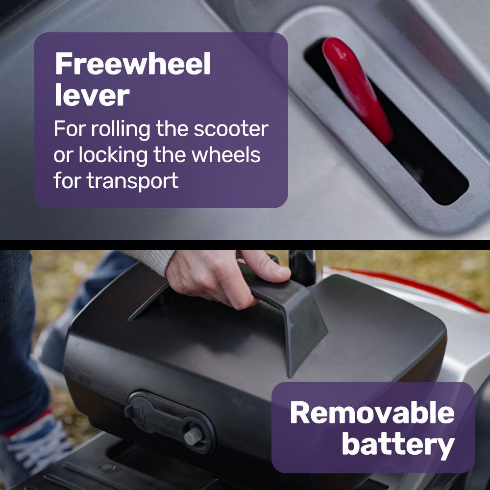 EQUIPMED Mobility Scooter Electric Motorized Ride On E-Scooter for Elderly Older Adult Handicap Aid