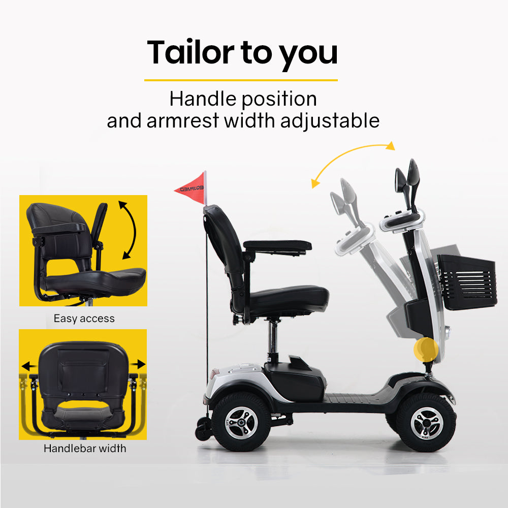 Mobility Scooter Electric Motorized Ride On E-Scooter for Elderly Older Adult Handicap Aid