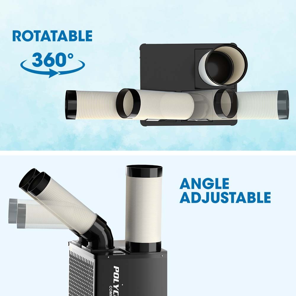 4.5kW Portable Industrial Spot Cooler, with Twin Cooling Ducts, 15A Plug