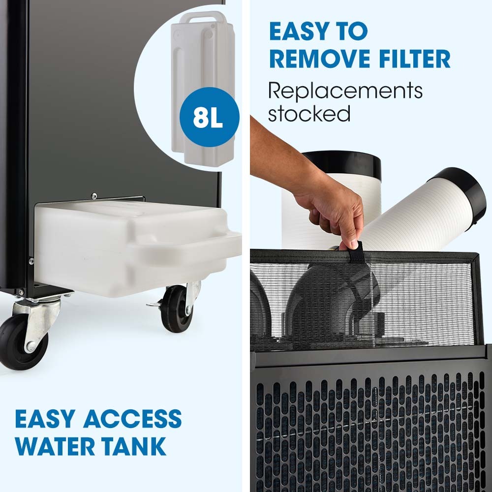 4.5kW Portable Industrial Spot Cooler, with Twin Cooling Ducts, 15A Plug