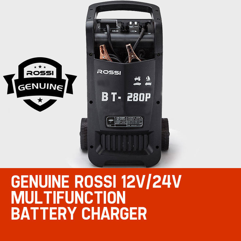 ROSSI 280 Amp Car Battery Charger, 12v/24v Jump Starter, for ATV Boat Truck Tractor, 15A Plug