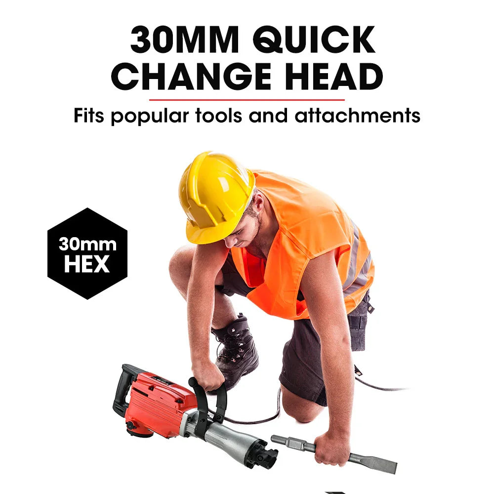 2200W Pro-Grade Electric Demolition Jackhammer, with 3 Bonus Chisels, Steel Carry Case