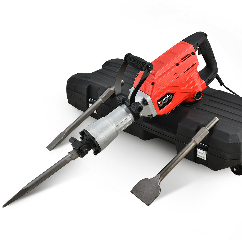 2300W Pro-Grade Electric Demolition Jackhammer, with 3 Bonus Chisels, Carry Case