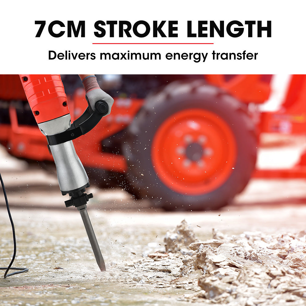 2400W Pro-Grade Electric Demolition Jackhammer, with 3 Bonus Chisels, Carry Case