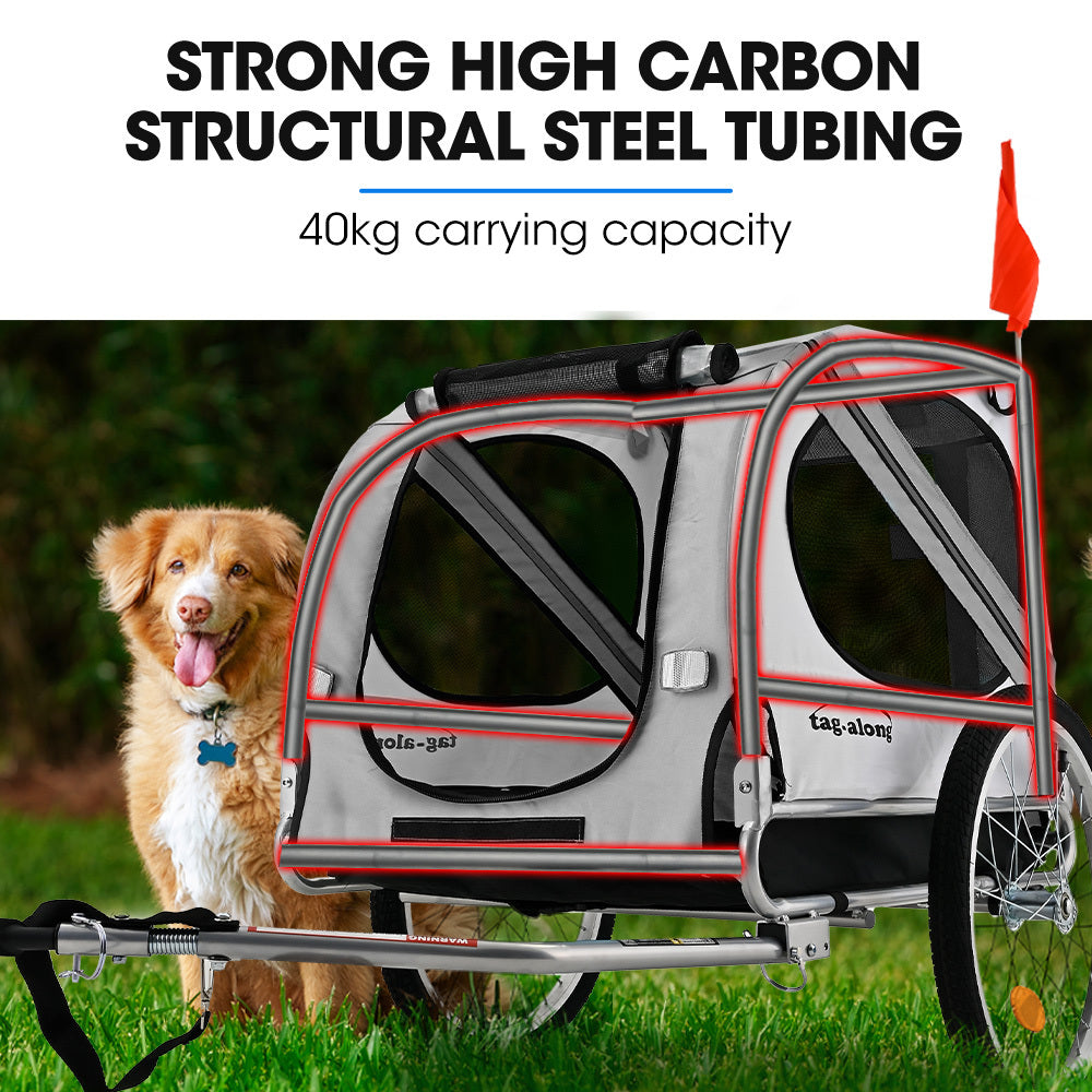 Pet & Cargo Bike Trailer, Bicycle Pet & Cargo Trailer, Cargo Carrier, Grey