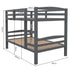 KINGSTON SLUMBER Single Bunk Bed Frame, Solid Pine 2-in-1 Modular Design, Converts to 2 Single Beds, For Kids, Grey