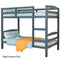 Single Bunk Bed Frame, Solid Pine 2-in-1 Modular Design, Converts to 2 Single Beds, For Kids, Grey