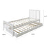 KINGSTON SLUMBER Wooden Single Bed Frame w/ Pop Up Trundle, for Kids Bedroom, White
