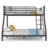 Metal Single over Double Bunk Bed Frame, Dark Matte Grey