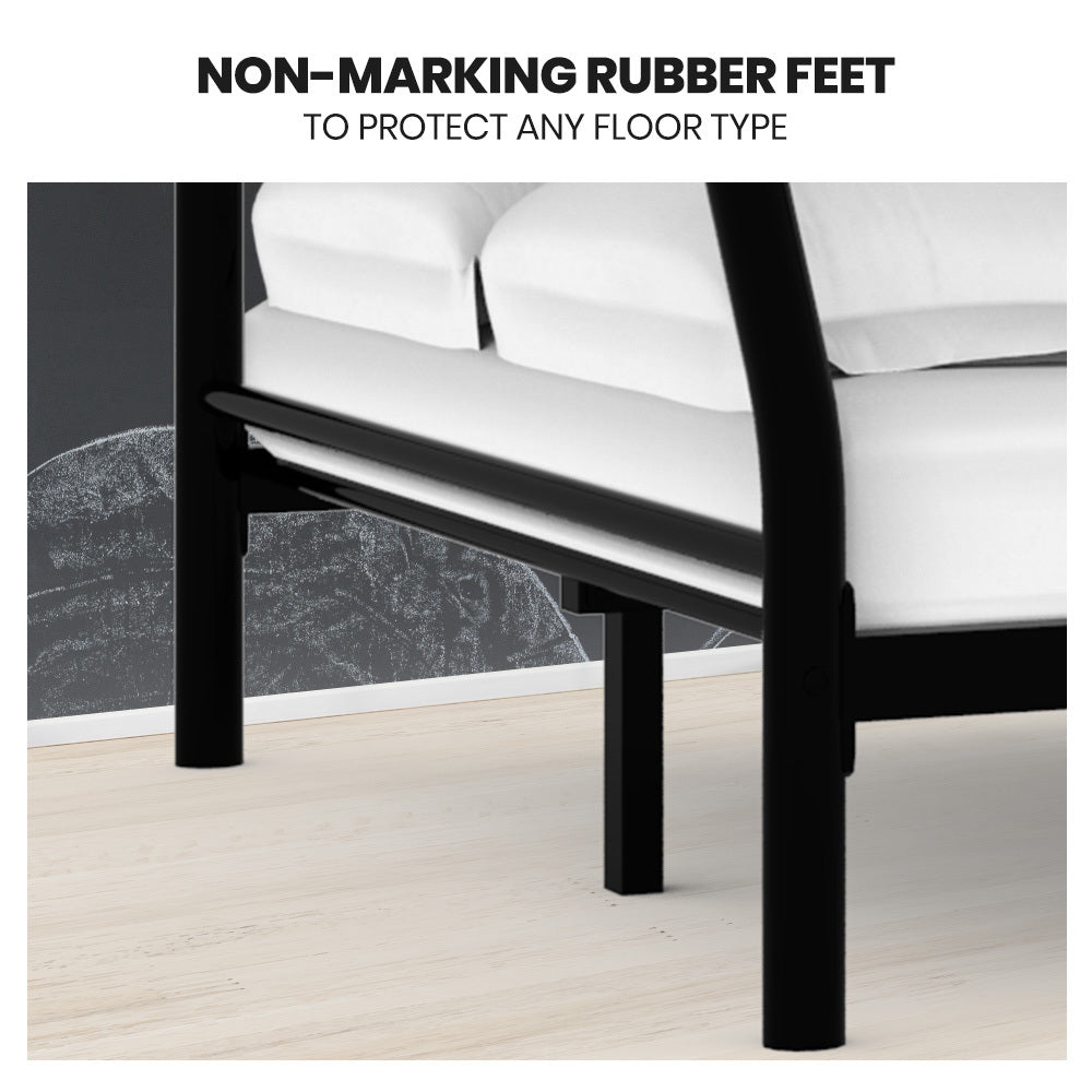 Metal Single over Double Bunk Bed Frame, Dark Matte Grey