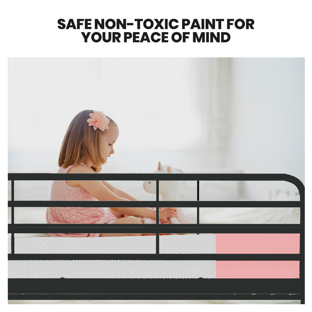 Metal Single over Double Bunk Bed Frame, Dark Matte Grey